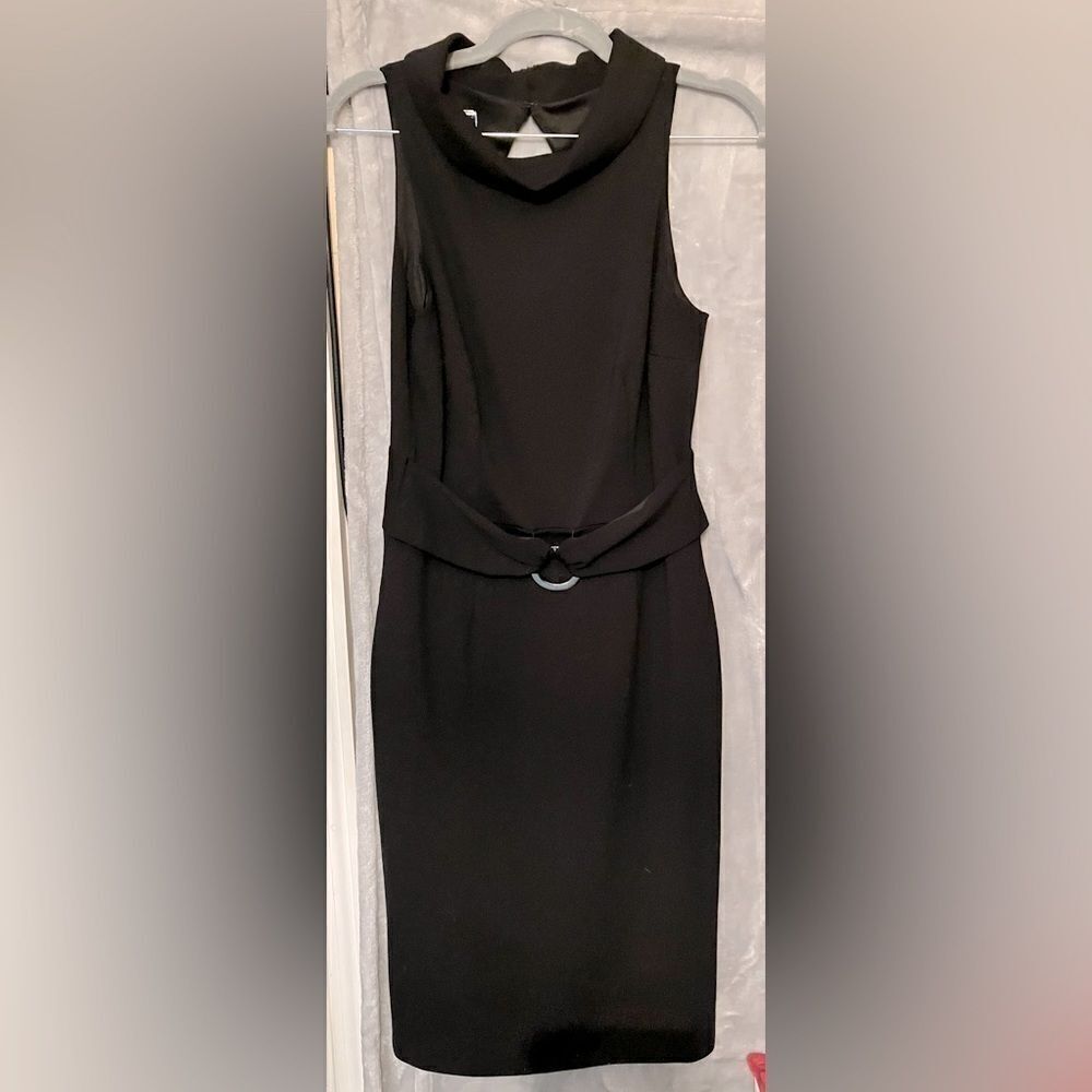 White House Black Market Women’s Belted Black Dress